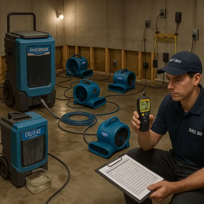 Structural Drying and Dehumidification process in Milford, PA